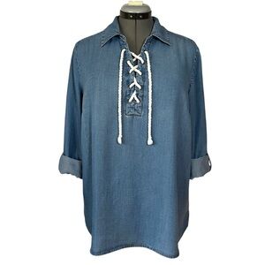 Style & Co Tencel lace front tunic L